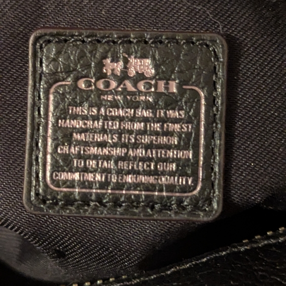 Coach Swagger Canyon Patchwork Quilted Denim Leather Shoulder Bag Black Blue VGC - Picture 13 of 16